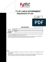 Assignment Folder: Faculty of Law & Government Department of Law