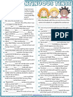 Past Continuous Tense Esl Printable Gap Fill Exercise Worksheet-1