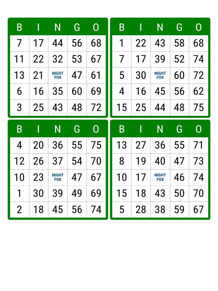 100 Free Bingo Cards | PDF