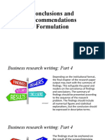 QUALI Conclusions and Recommendations Formulation