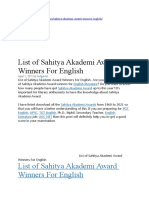 Englishnotesguru List of Sahitya Akademi Award Winners For English