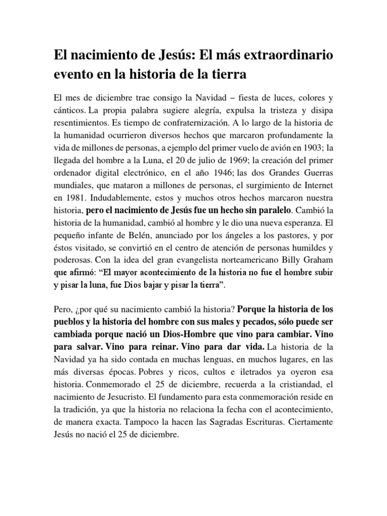 El Nacimiento de Jesús: Historia y Significado | PDF
