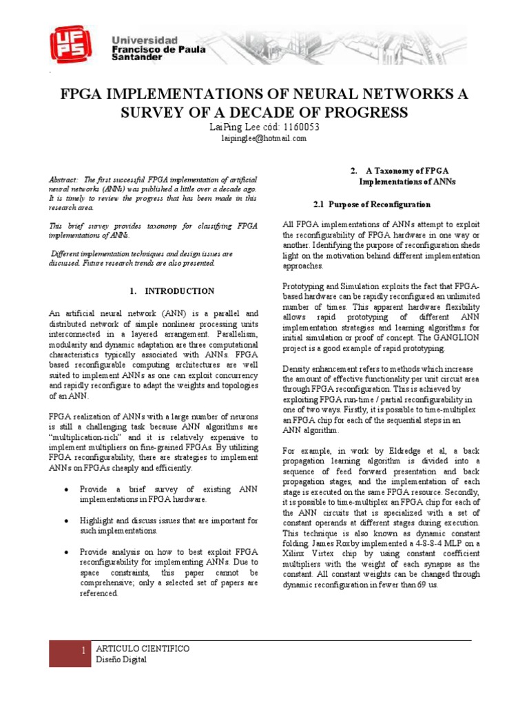 FPGA Neural Network Implementations Survey | PDF | Field Programmable ...