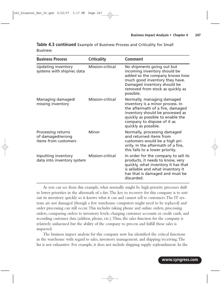 Business Process Criticality Analysis | PDF | Inventory | Warehouse