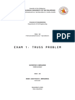 Exam 1: Truss Problem: Technological University of The Philippines
