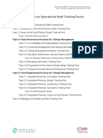 Table of Contents for Operational Staff Training Packs_v1