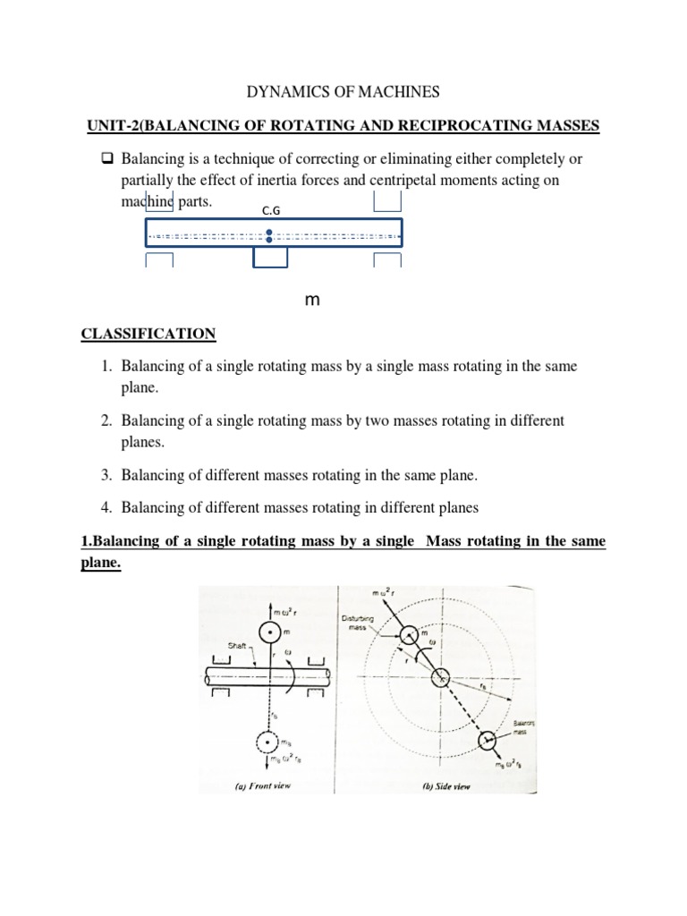 Dynamics of Machines-Unit 2 - Notes | PDF | Force | Mechanical Engineering