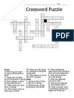 Spring Crossword Puzzle: Name: - Date