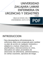 11.4 Obligaciones Del Personal de Enfermeria Ante Situaciones de Desastres