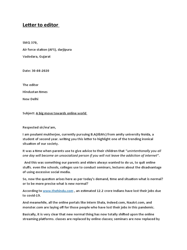 Letter To Editor 2 | Descargar gratis PDF | Popular Culture & Media