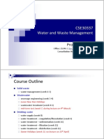 Course Outline: CSE30337 Water and Waste Management