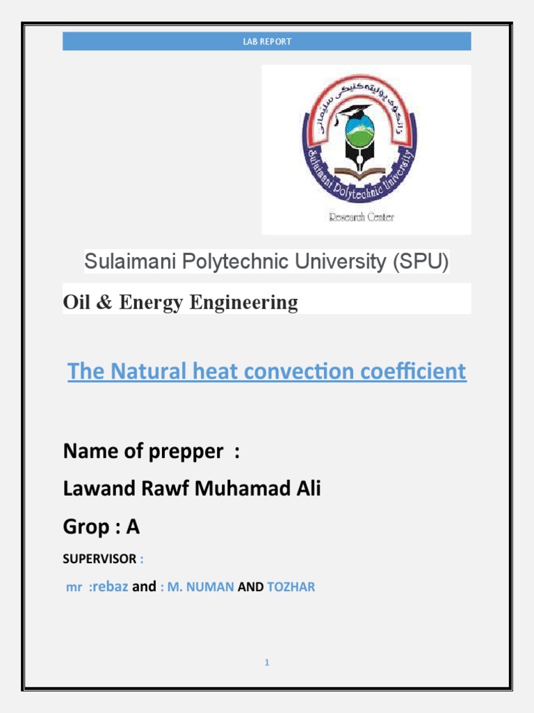 Natural convection heat transfer lab report PDF Heat Transfer