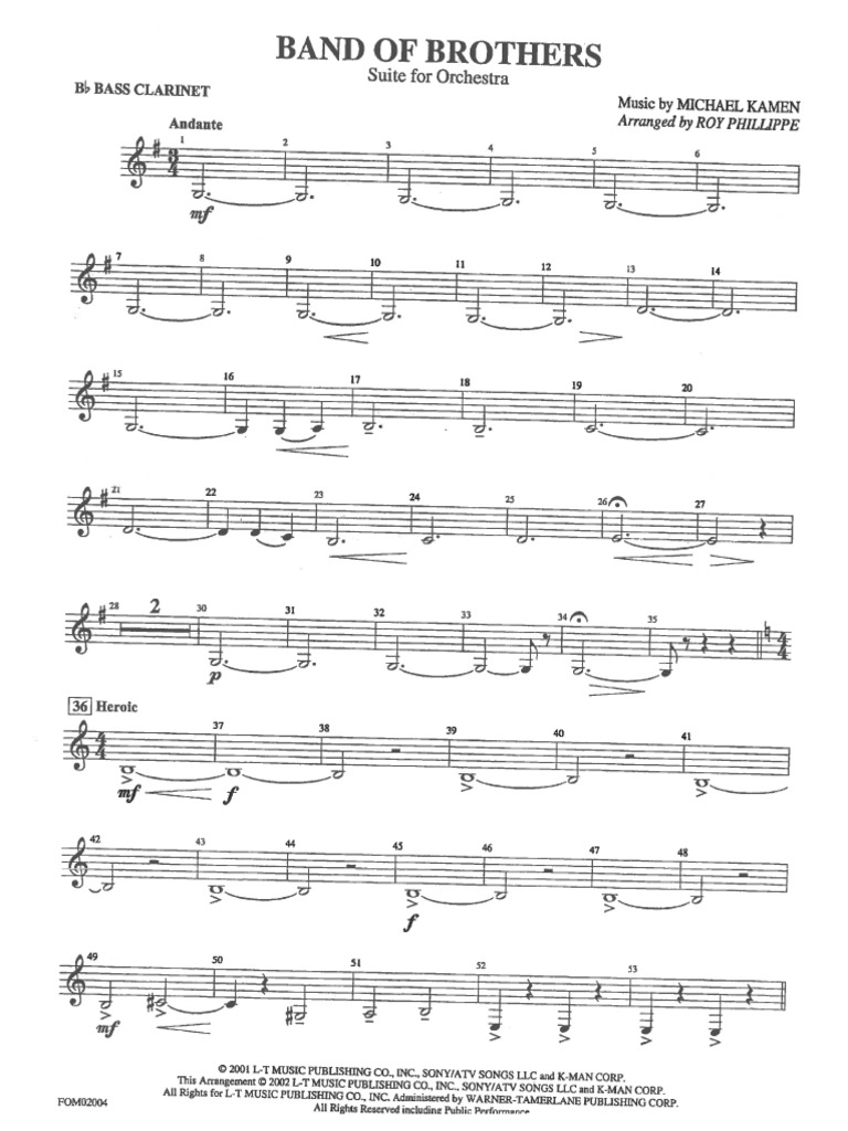 Band of Brothers Suite For Orchestra Partes PDF