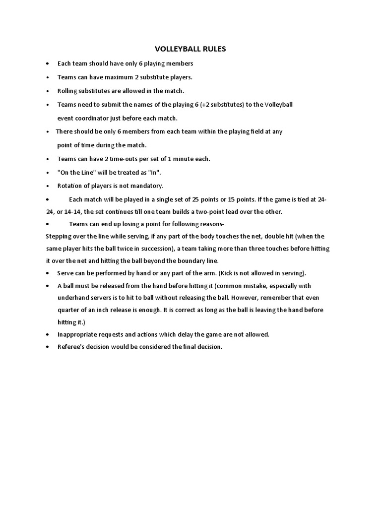 Volleyball Rules PDF