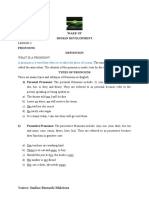 Wake Up Human Development Pronouns: A Pronoun Is A Word That Refers To or Takes The Place of A Noun