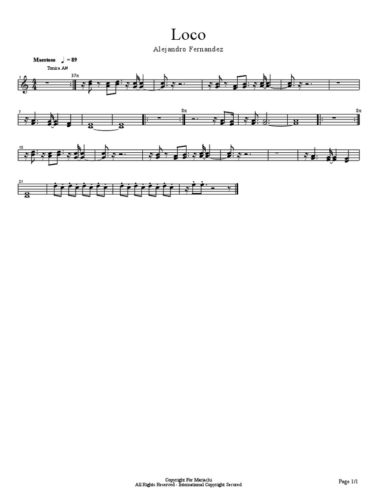 Alejandro Fernandez - Loco Trompeta | PDF