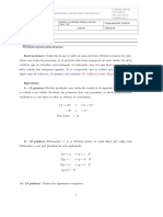 Examen Que Contiene Ejercicios Sobre Lógica Matemática y Álgebra Tipo 2