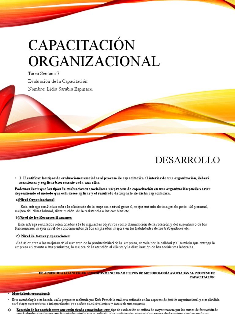 Evaluación de Capacitación Organizacional | PDF | Evaluación | Business