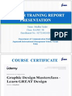 Summer Training Report Presentation: Name: Madhu Yadav Class: BAJMC 3E Enrollment No.: 02721402420