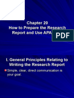 How To Prepare The Research Report and Use APA Style
