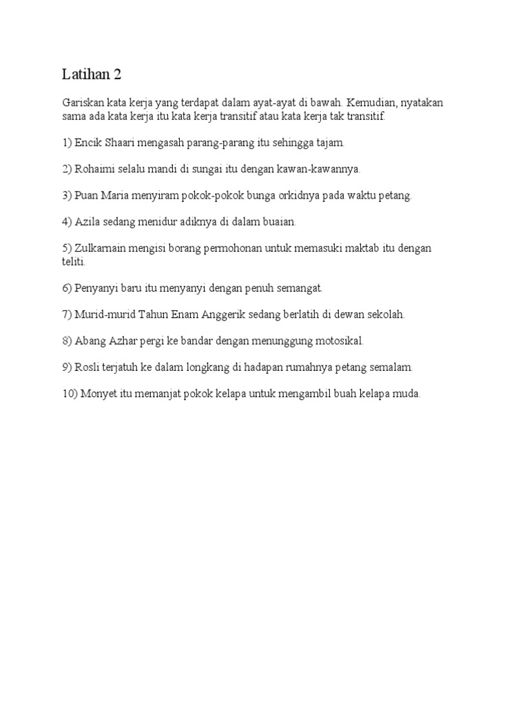 Latihan Kata Kerja  PDF