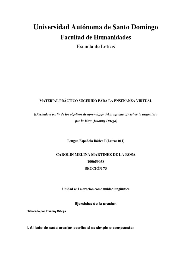 Como Se Escribe 73 En Letras Carolin Martinez | PDF | Oración