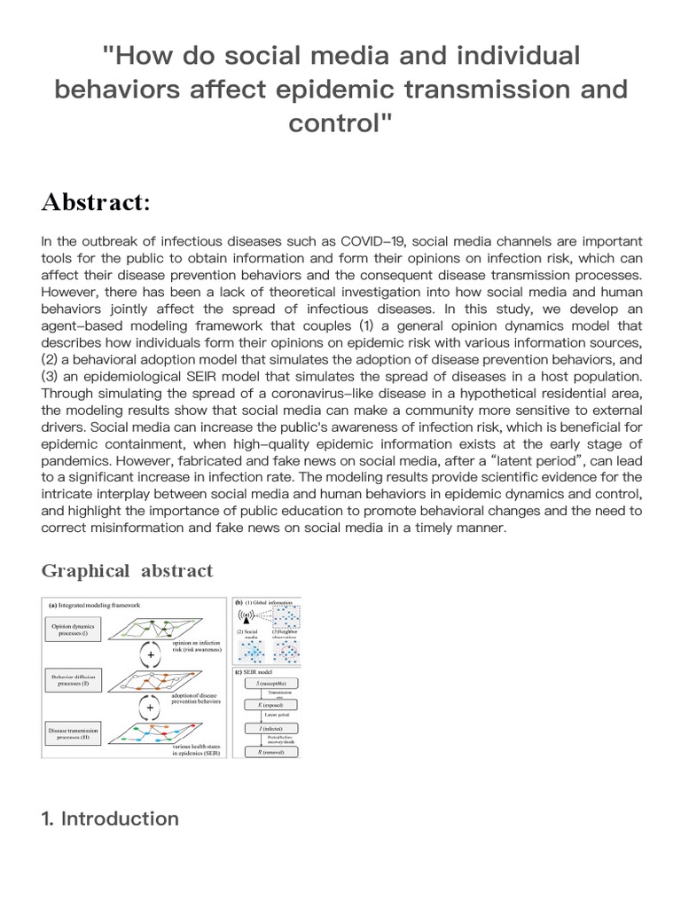 The Role of Social Media in Epidemic Risk Perception and Disease