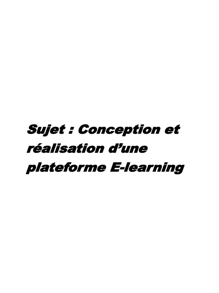 Conception d'une plateforme E-learning | PDF | Art
