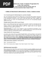 Model Regulation For Under Graduate Programme For: As Per CBCS System From The Session 2019-20