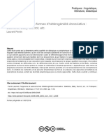 Polyphonie Et Autres Formes D'hétérogénéité Énonciative Bakhtine, Bally, Ducrot, Etc. Laurent Perrin