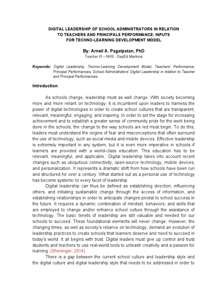 Digital Leadership Full Text | PDF | Leadership | Academic Degree