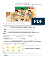 Ubicación en el aula - Título  para documento sobre la ubicación de objetos y personas en el salón de clases