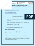 Accionamientos Trayecto 5 Plan de Evaluacion