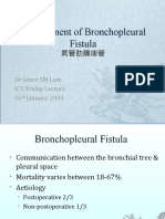 Management of Bronchopleural Fistula: DR Grace SM Lam ICU Friday Lecture 16 January, 2009