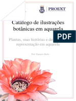 Catálogo de ilustrações botânicas em aquarela