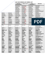 REGULAR AND IRREGULAR VERBS LIST (Autoguardado)