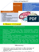 A. Memory B. Contemporary Approaches To Memory: C. Forgetting 1.concept 2. Causes of Forgetting