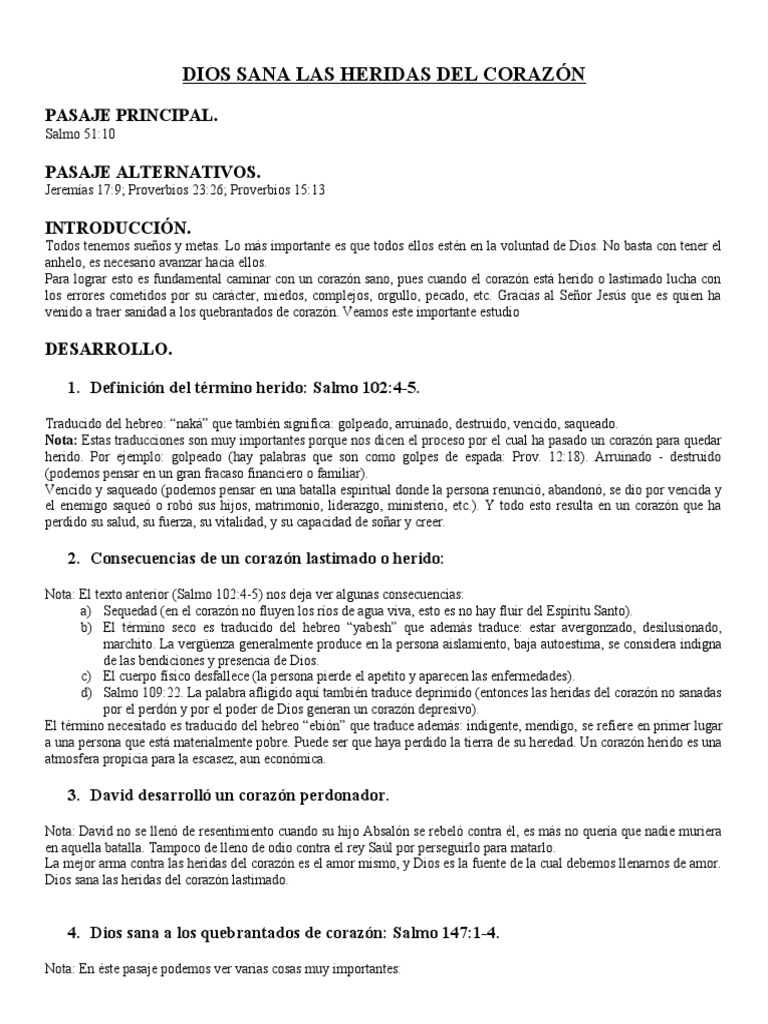 Dios Sana Las Heridas Del Corazón | PDF