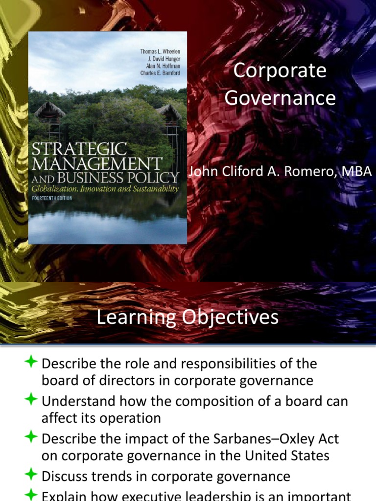 An InDepth Look at Corporate Governance, Boards of Directors, and