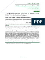Water Quality Assessment in Various Land Use and Land Cover of Muleta Watershed Bukidnon, Philippines