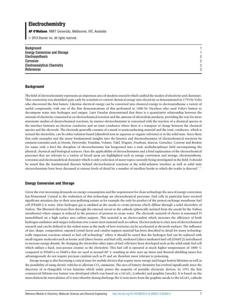 Electrochemistry PDF Lithium Ion Battery Electrochemistry