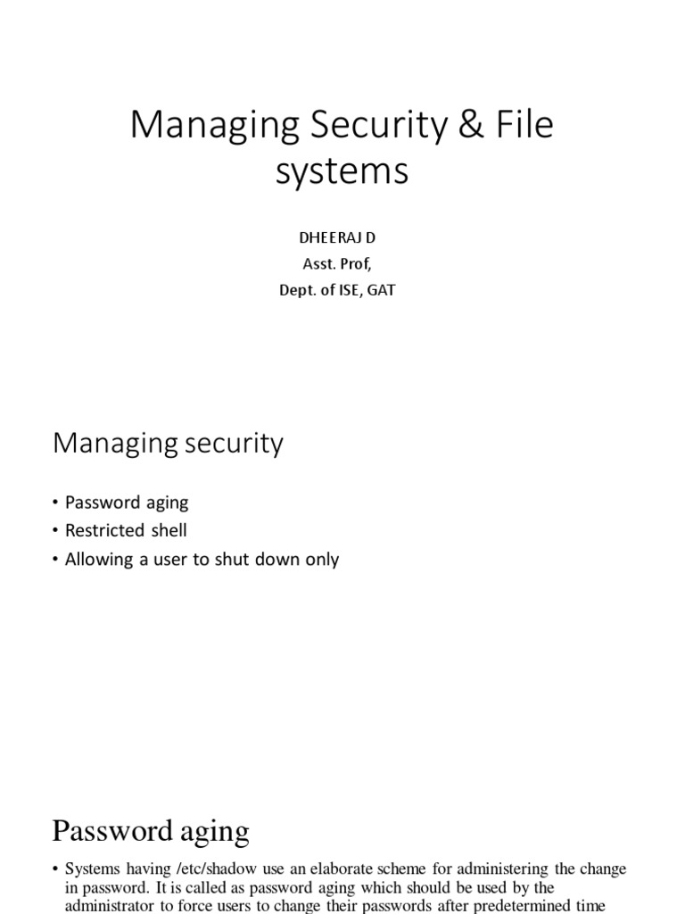 Module 5 Managing Security & File Systems PDF File System