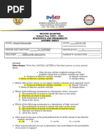 Second Quarter School Year 2020 - 2021 Statistics and Probability Answer Sheet