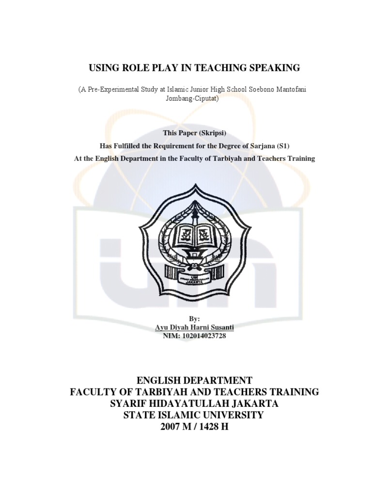 (Speaking) - Using Role Play in Teaching Speaking | PDF