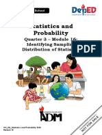 Statistics and Probability: Quarter 3 - Module 16: Identifying Sampling Distribution of Statistics