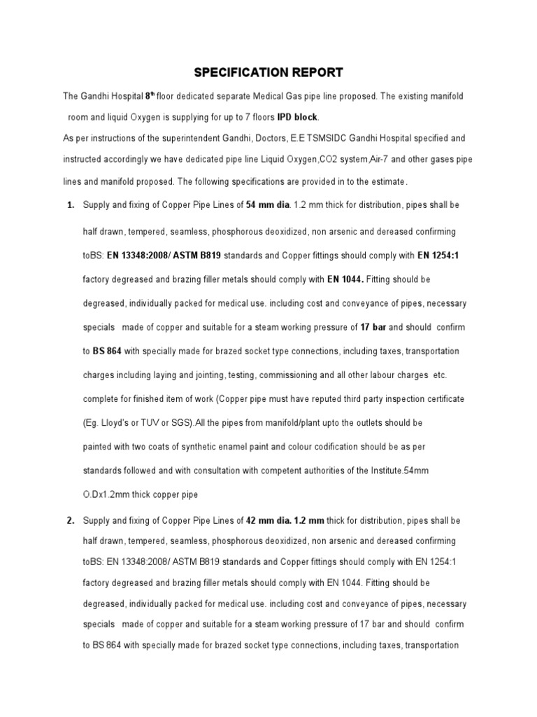 Specifications Medical Gas Pipe1 PDF