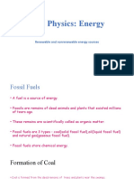 Yr 8 Physics: Renewable and Nonrenewable Energy Sources