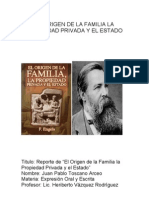 El Origen de La Familia La Propiedad Privada y El Estado