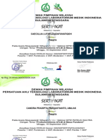 Sertifikat: Dewan Pimpinan Wilayah Persatuan Ahli Teknologi Laboratorium Medik Indonesia Sulawesi Tenggara