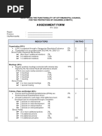 Assessment Form: Monitoring The Functionality of City/Municipal Council For The Protection of Children (C/MCPC)